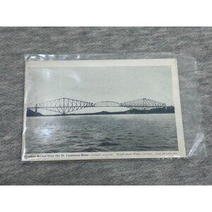 Quebec Bridge Over St. Lawrence River Canada PQ Original Antique Postcard
